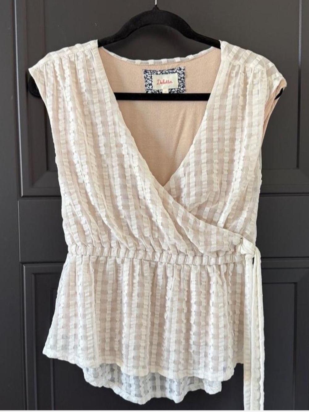 Anthro peplum wrap top